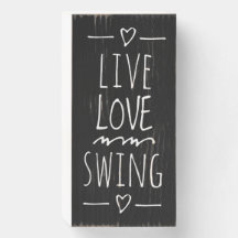 Live, Amour, Swing Boite d'Art En Bois (Blanc)