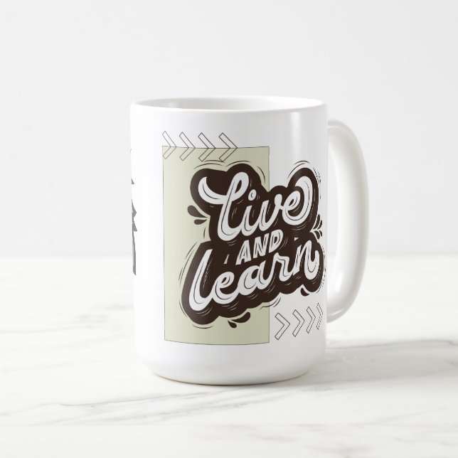 Live and Learn Eagle Design Coffee Mug (Devant droit)