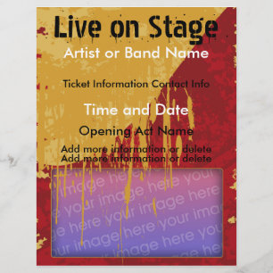 Live auf der Bühne Rot und Tan Music Flyer