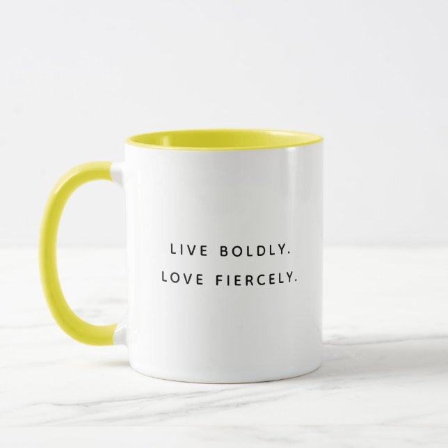 Live Boldly Fun Typography Two-Tone Mug Tasse (Links)
