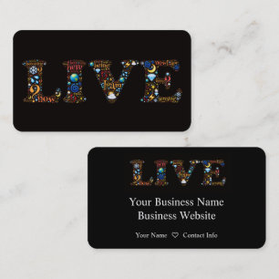 Live - Colorant Word Art Carte de visite pour les