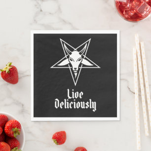 Live Delicious Black Phillip Baphomet Luncheon Serviette