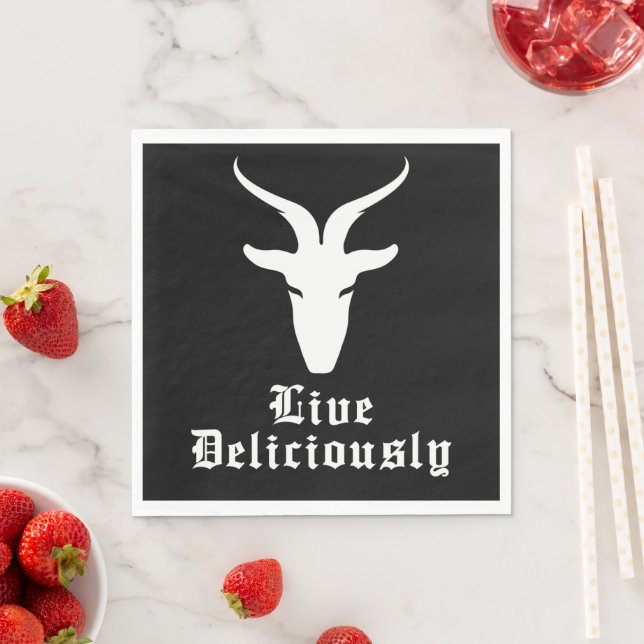 Live Delicious Black Phillip Luncheon Serviette (Beispiel)