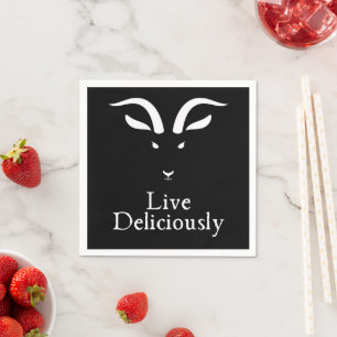 Live Delivery Black Phillip Cocktail Serviette