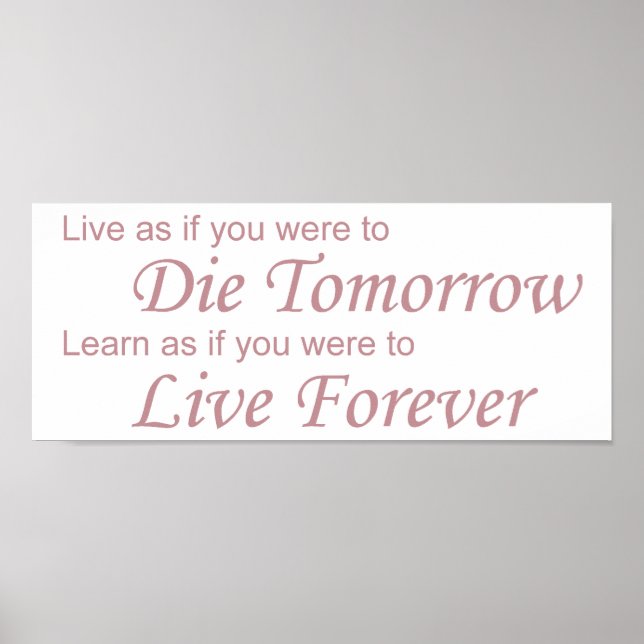 Live - Die Morgen rosa Poster (Vorne)