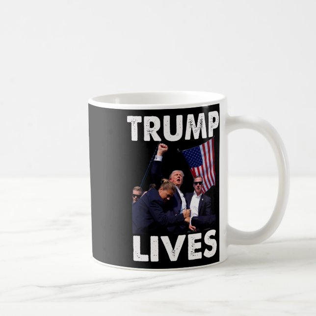 Live Donald Trump Tasse Shot - Nie übergeben (Rechts)