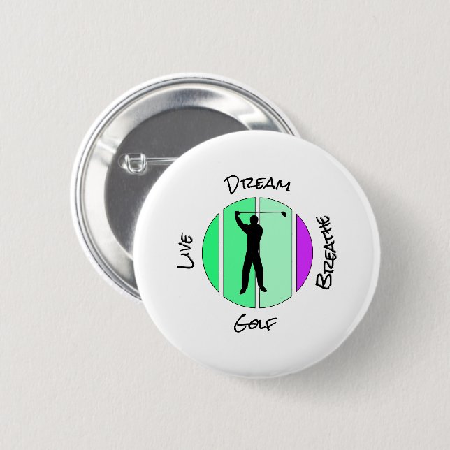 Live, dream, breathe golf button (Vorne & Hinten)