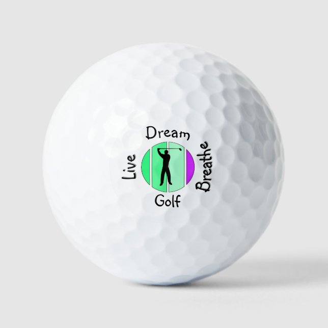 Live, dream, breathe golf golfball (Vorderseite)