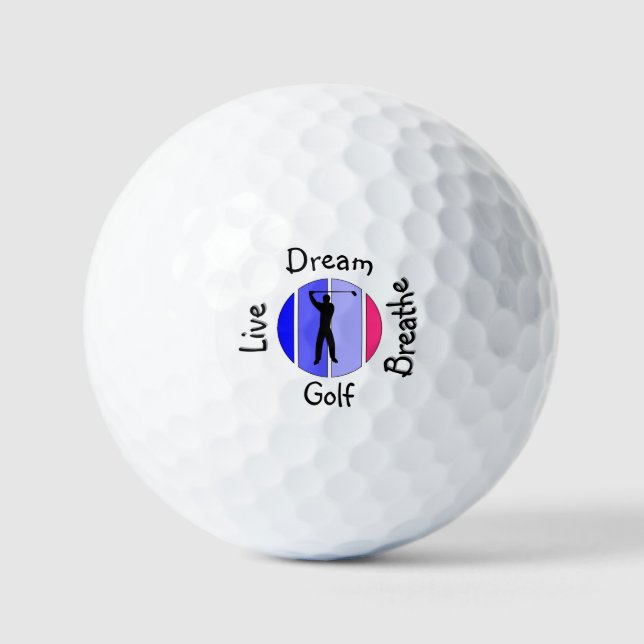 Live, dream, breathe golf golfball (Vorderseite)