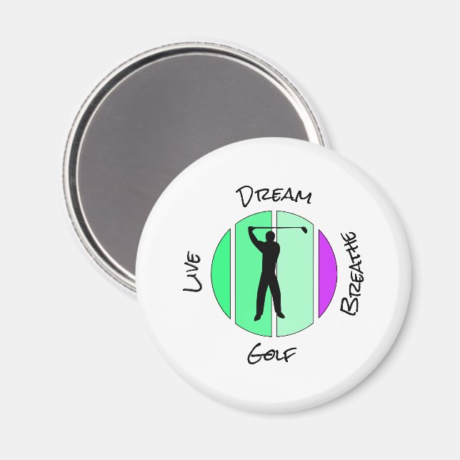 Live, dream, breathe golf magnet (Vorderseite/Rückseite)