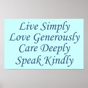 Live Einfach blau Poster