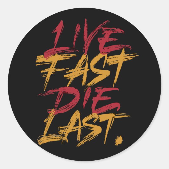 Live-Fast die Runder Aufkleber (Vorderseite)