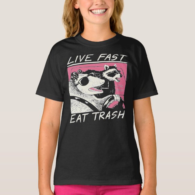 Live Fast! Eat Trash! Essential T-Shirt (Devant)