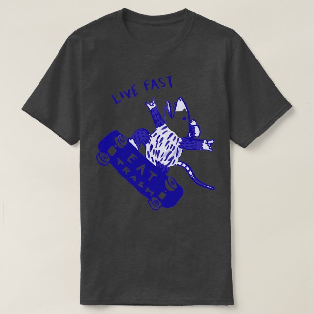 Live Fast essen Trash T-Shirt (Design vorne)