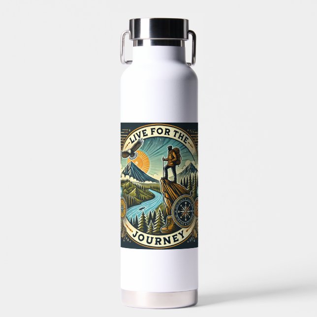 "Live for Journey" Abenteuer Wasser Flasche (Vorne)