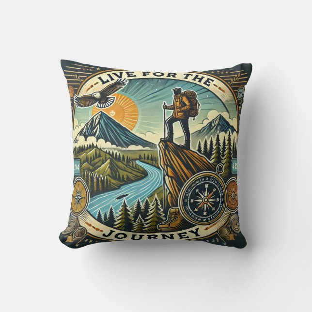 "Live for Journey" Drehkissen Kissen (Vorderseite)