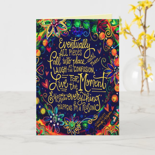 Live for Moment Inspirational Hübsch Karte (Gelbe Blume)
