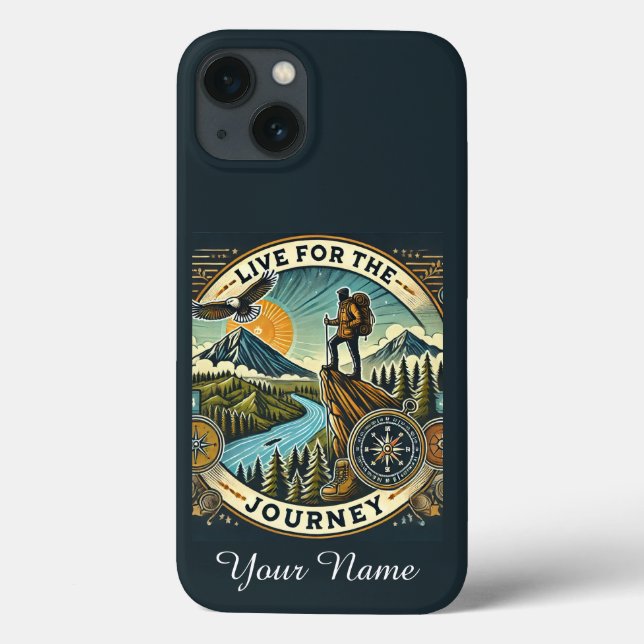 "Live for the Journey" Personalisierter iPhone Cas Case-Mate iPhone Hülle (Rückseite)