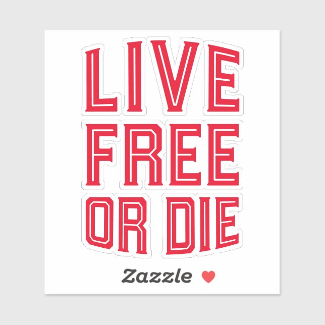 Live Free oder Die New Hampshire Staat Motto Aufkleber (Blatt)