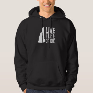 Live Free oder Die NH Motto New Hampshire Map Hoodie