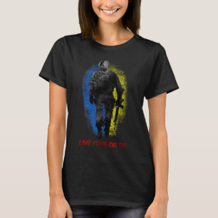Live-free Or Die Kosaken-Krieger Ukraine-Flagge Ko T-Shirt