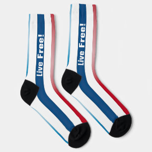 Live Free! Patriotische Crew Socken