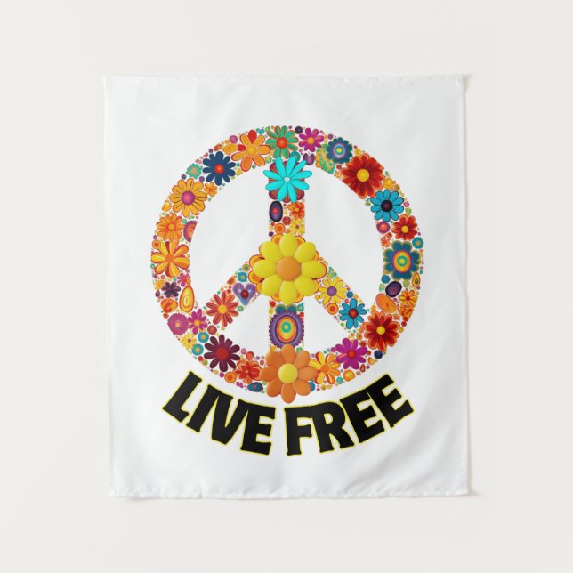 Live Free.w Wandteppich (Vorderseite)