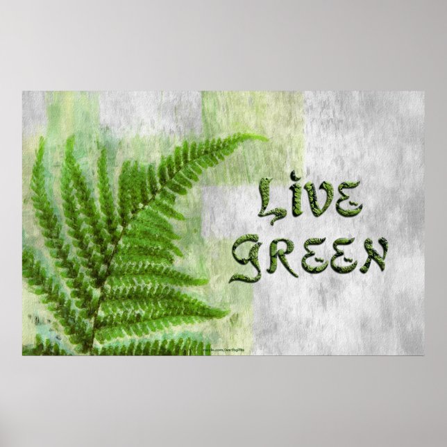 LIVE GREEN Environmental Öko Art Poster (Vorne)