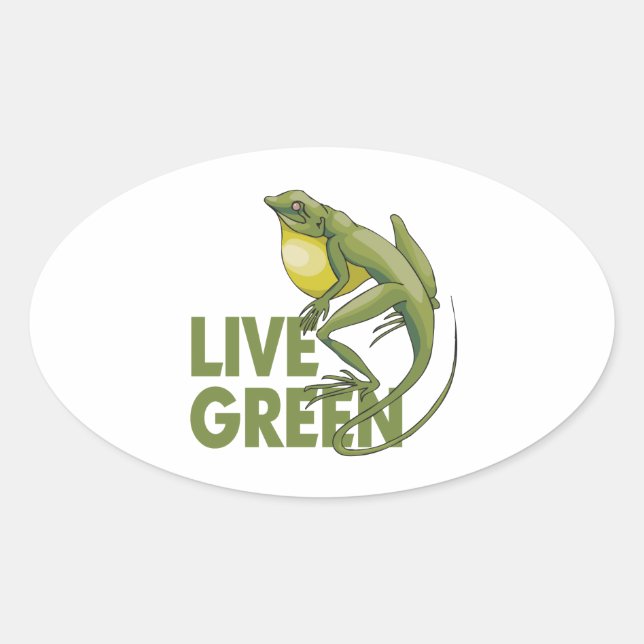 Live Green Ovaler Aufkleber (Vorderseite)