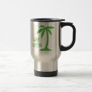 Live Green - Palm Tree Reisebecher