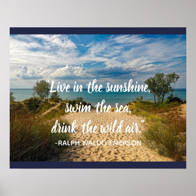 Live in Sunshine Zitat Poster (Vorne)