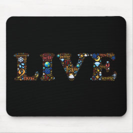 Live In The Present Inspirational Word Art Mousepad