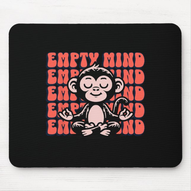 Live It Designs Süßer meditierender Affe, Anfänger Mousepad (Vorne)