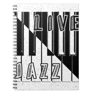 Live-Jazz-Kalligrafie-Illusion-Logo-Buchstaben mit Notizblock