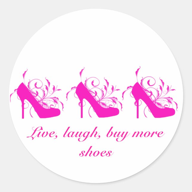Live, lachen, kaufen Sie mehr Schuhe Sticker (Vorderseite)