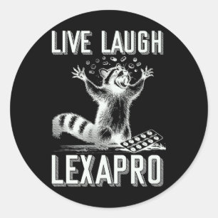 Live-Lachen Lexapro Psychische Gesundheit Bewussts Runder Aufkleber
