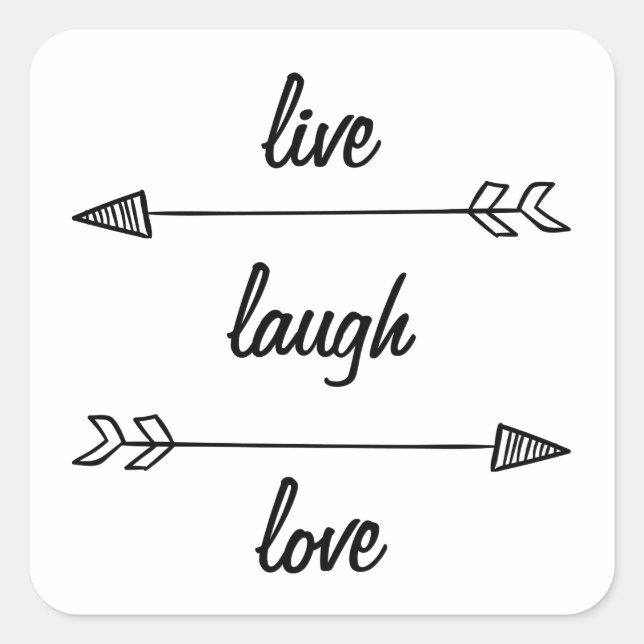 Live, Lachen, Liebe-Aufkleber Quadratischer Aufkleber (Vorderseite)