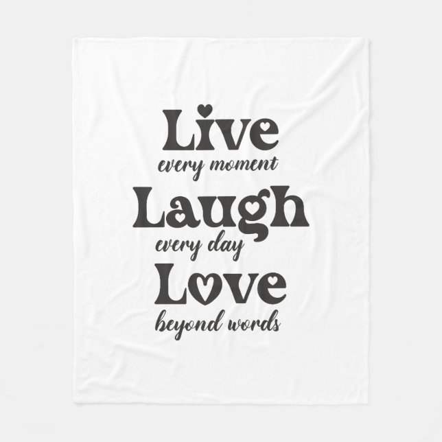 live, lachen, Liebe - drei schöne Worte Fleecedecke (Vorderseite)