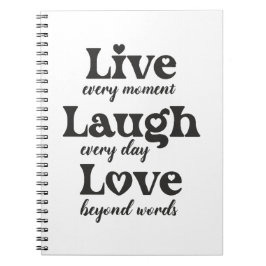 live, lachen, Liebe - drei schöne Worte Notizblock