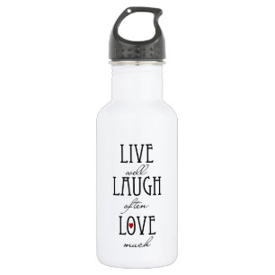 Live-Lachen Liebe Edelstahlflasche