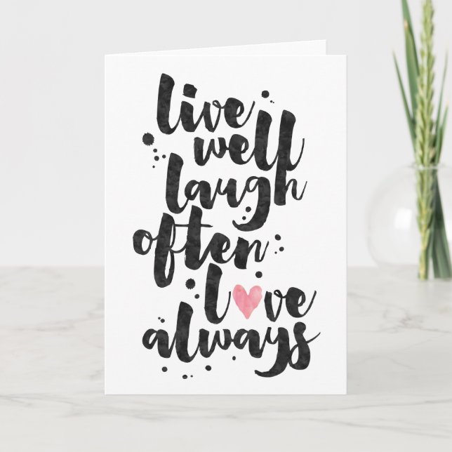 Live-Lachen-Liebe - Inspiration-Grußkarte Karte (Vorderseite)