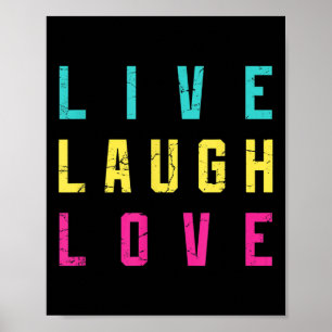 Live-Lachen Liebe Inspiration Motivierend Coole Gr Poster