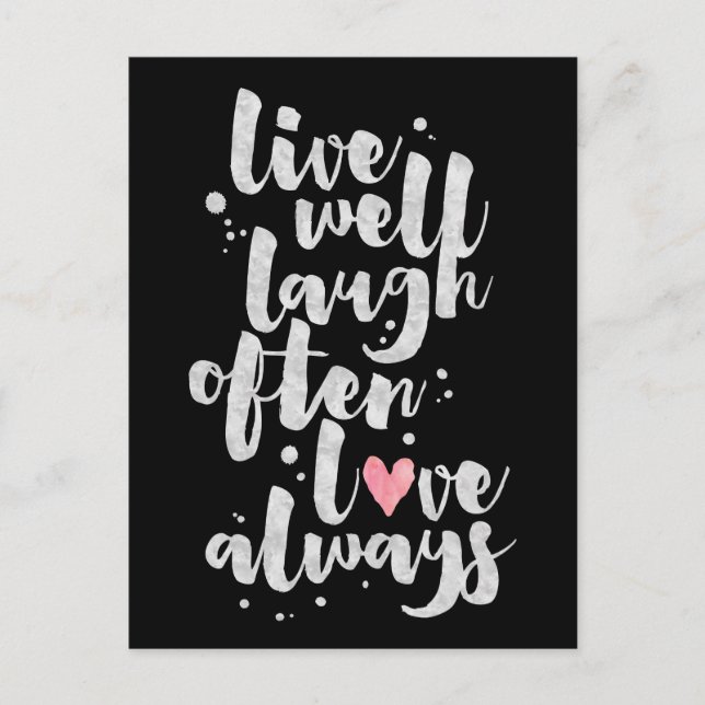 Live-Lachen-Liebe - Inspirationskarte Postkarte (Vorderseite)