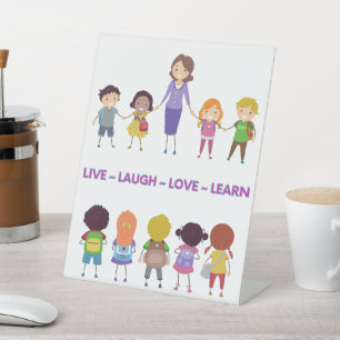 Live ~ Lachen ~ Liebe ~ Lehren Sockelschild