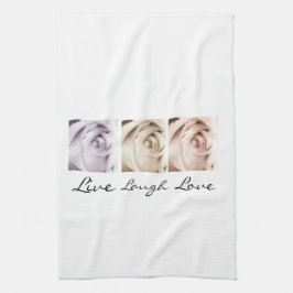 Live, Lachen, Liebe mit Blumen Küchentuch