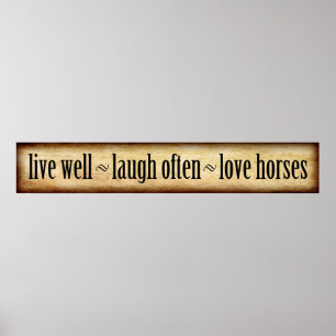 Live, Lachen, Liebe - Pferde Poster
