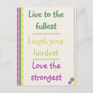 Live, Lachen, Liebe Postkarte