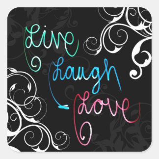 Live, Lachen, Liebe Quadratischer Aufkleber