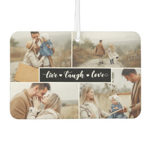 Live-Lachen Liebe Schwarzes Foto Collage Autolufterfrischer
