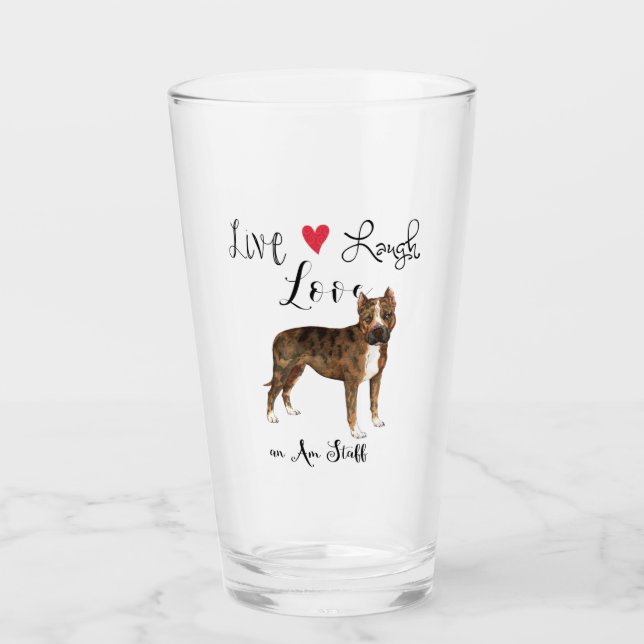 Live-Lachen Liebe und Am Stab Glass Glas (Vorderseite)